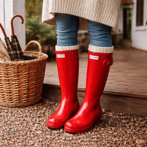 Hunter Shoes - Hunter Original Tall fishermancore Red Rain Boots Women’s Wellington heritage 9